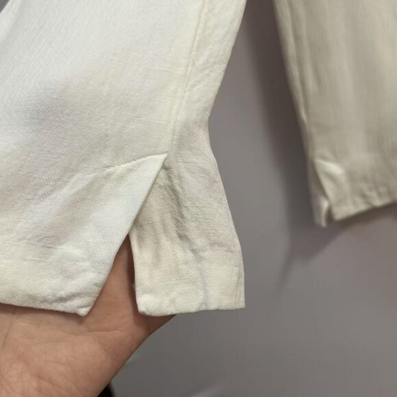 ZARA Women's White High-Waisted Straight-Leg Pants - Picture 4 of 16